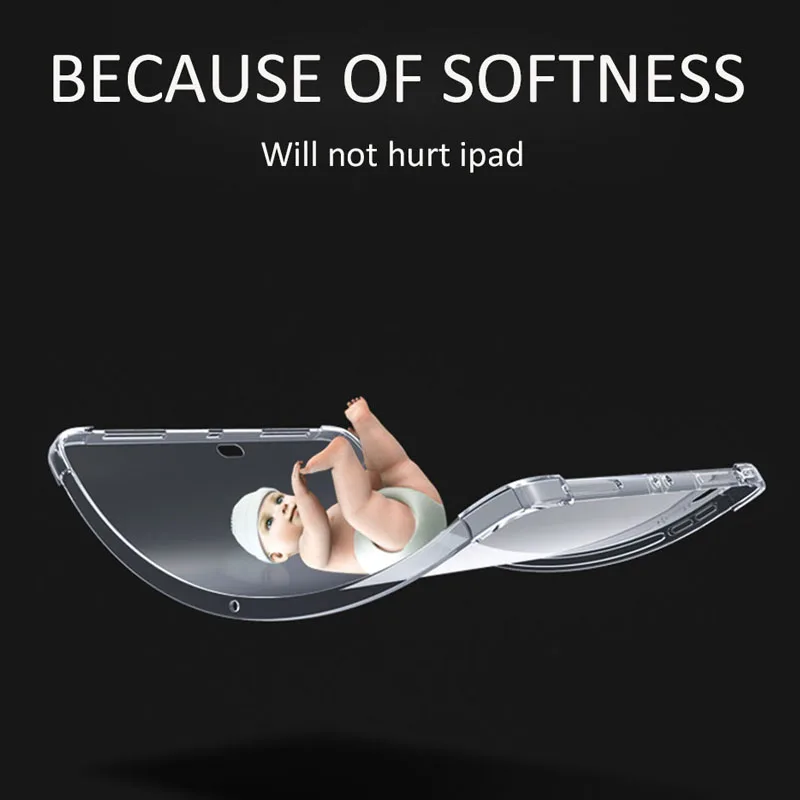 

for iPad Air 4 /iPad 8 Slim Silicone ShockProof Gel Bumper Case Cover For iPad Air4 iPad8 2020 Back Transparent Cases