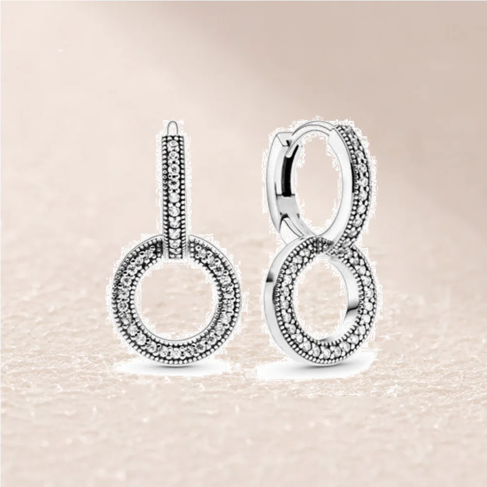 

299052C01 Signature Sparkling Double Hoop Earrings