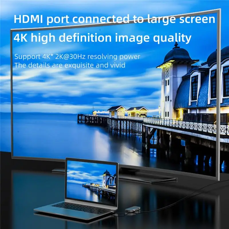 

usb HUB Docking Station Type C Adapter USB 3.0 4K bluetooth-compatible VGA RJ45 10 in 1 Converter for Macbook Pro Hub