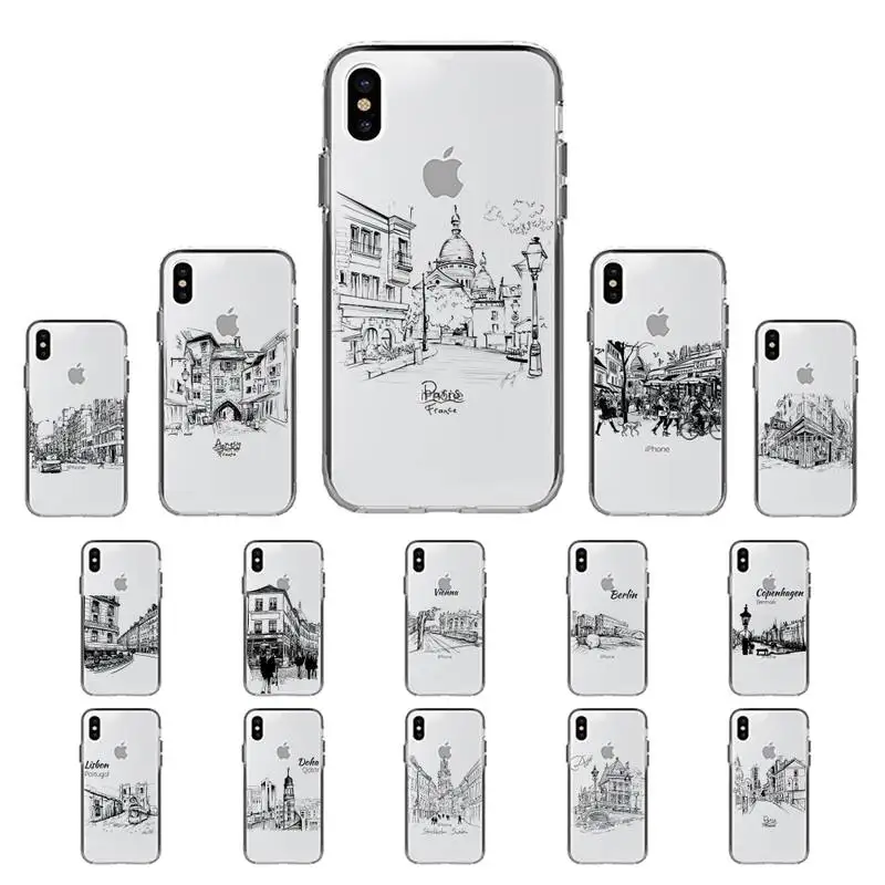 

Travelling World Travel Street Painting Color Phone Case for iPhone 11 12 13 mini pro XS MAX 8 7 6 6S Plus X 5S SE 2020 XR cover
