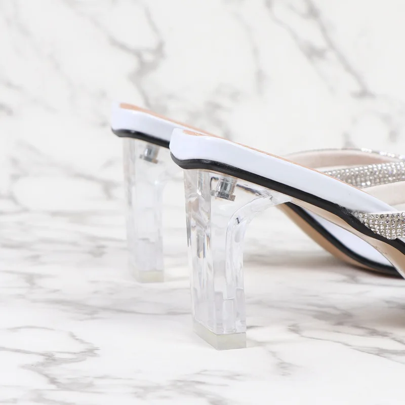 

2021 New Women Sandals PVC Jelly Crystal Heel Transparent Women Sexy Clear High Heels Summer Sandals Pumps Shoes