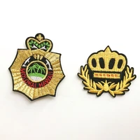 golden badges iron on embroidered patches for hat bag clothing individuality applique clothes stickers