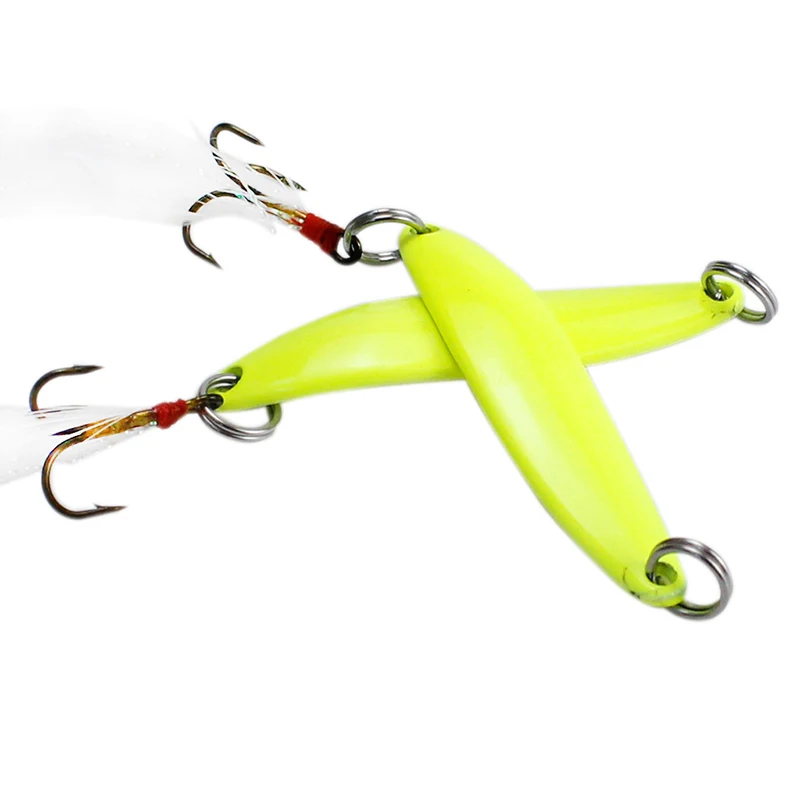 

3Pcs Luminous Spinner Spoon Metal Lures Feather Treble Hook Artificial Bait For Bass Trout Pesca Fishing Tackle