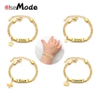 ELSEMODE бриллиантовые браслеты, милые браслеты из нержавеющей стали в форме сердца, короны, звезды, ювелирные изделия на заказ, бриллиантовый подарок