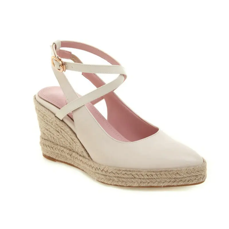 

Sianie Tianie 2020 summer drop shipping woman chaussure cross strap gladiators wedge heels platform women sexy sandals pumps