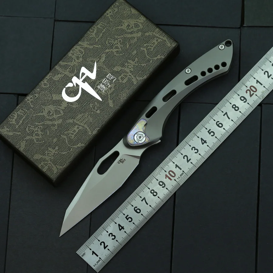 

Складной нож CH MARSHAL Flipper, тактический карманный клинок S35VN с титановой ручкой, для ежедневного использования, кемпинга, охоты, выживания