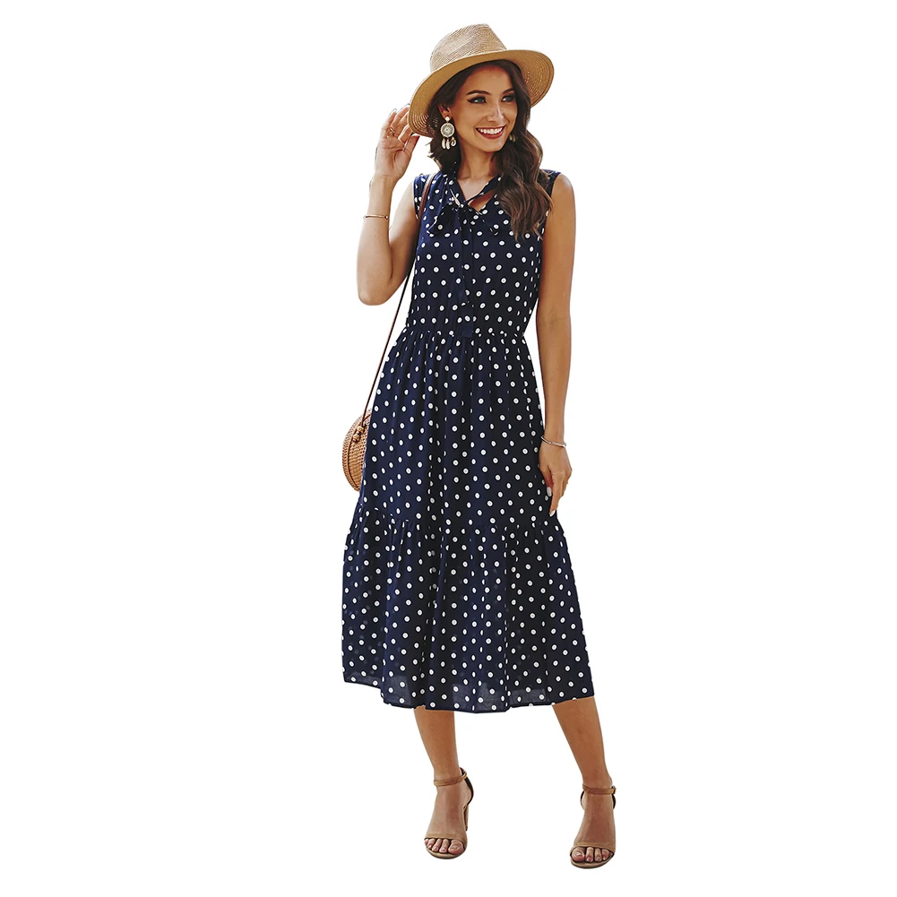 Женское стильное облегающее платье миди без рукавов с v-образным вырезом и