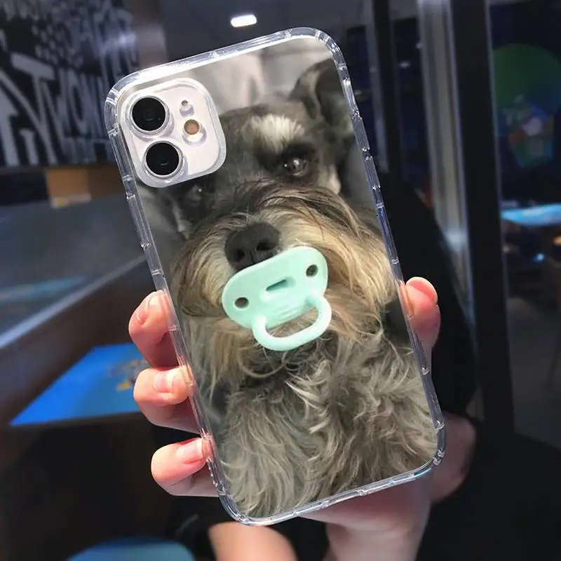 

Schnauzer dog Phone Cases Transparent soft For iphone 5 5s 5c se 6 6s 7 8 11 12 plus mini x xs xr pro max