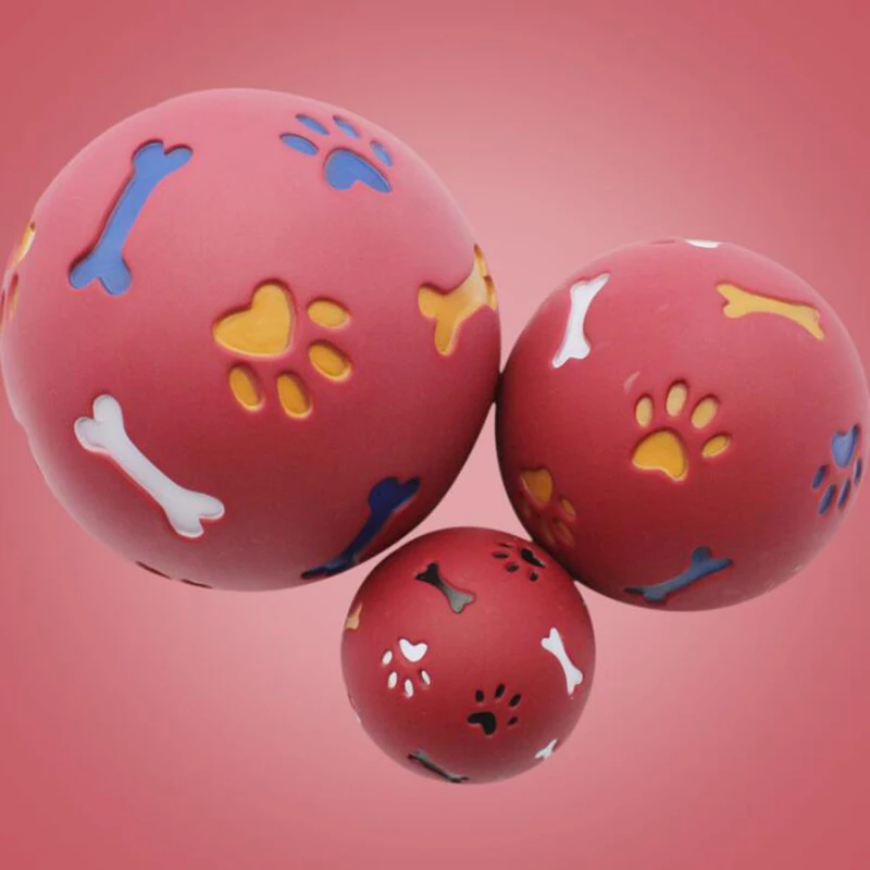 

Hot Sold New Dog Toy Rubber Ball Chew Dispenser Leakage Food Play Ball Interactive Pet Dental Teething Training Toy Blue Red