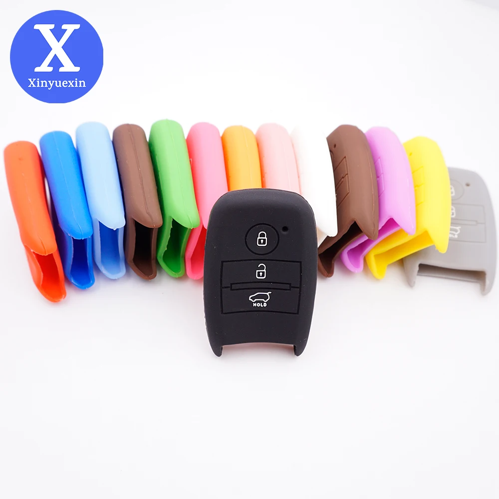 

Xinyuexin 3 Buttons For Kia Rio Ceed Soul Sportage Sorento Carens Picanto Smart 3 Buttons Remote Fob Cover Silicone Car Key Case