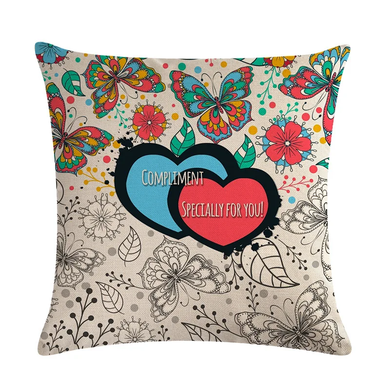 Чехол на подушку с надписью love чехол цветочным принтом для подушки в богемном