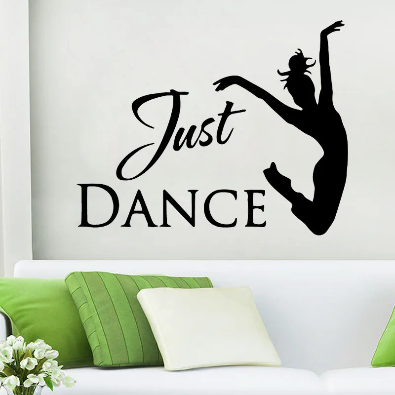 WJWY, танцевальные настенные наклейки с изображением девушки, виниловые наклейки на стену для детской комнаты, новый дизайн, девушка-танцор, Настенный декор, художественные фрески