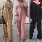 Мубарек Dubai Abaya Hijab мусульманское платье для женщин Кафтан Турецкая ислам одежда Рамадан ИД халат Femme Ete набор из 2 предметов