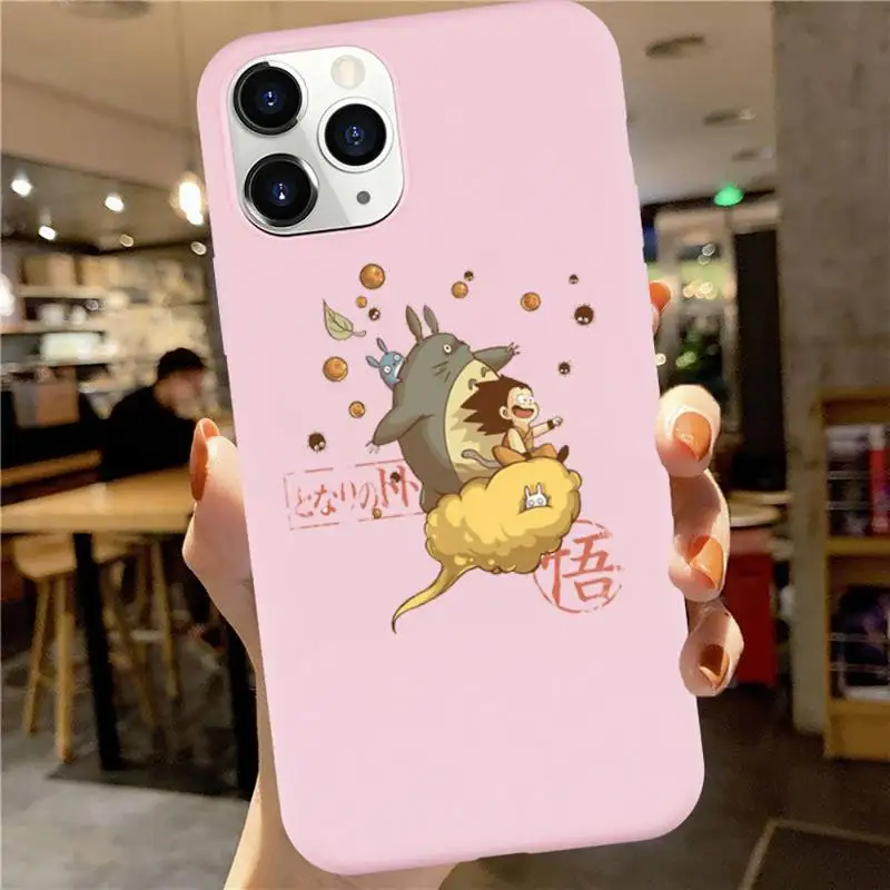 

Spirited Away Anime lovely Phone Case Candy Color for iPhone 6 7 8 11 12 s mini pro X XS XR MAX Plus