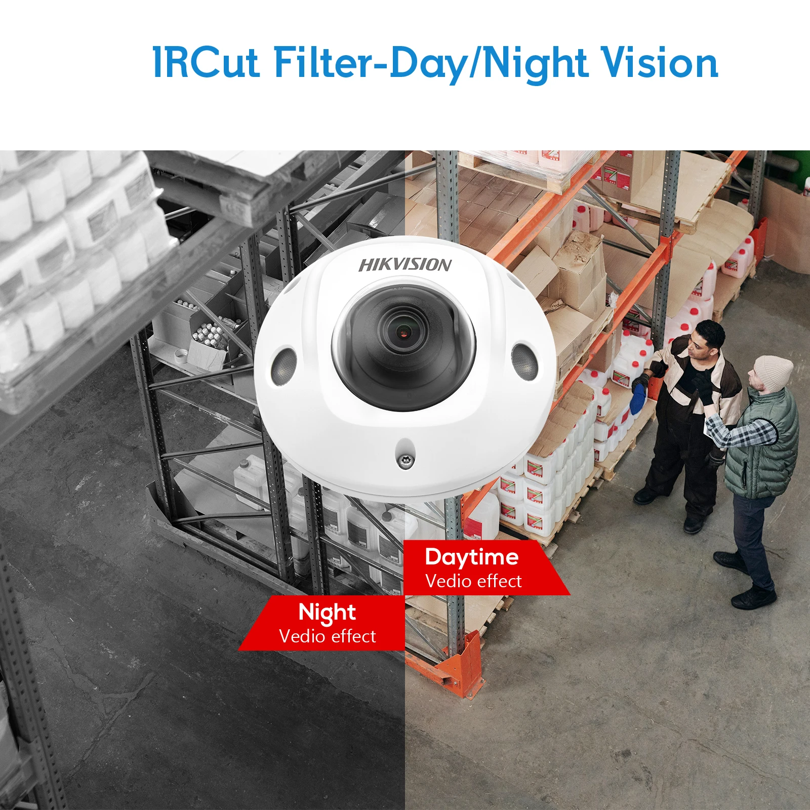 Оригинальная компактная купольная камера Hikvision 4 МП аудиосигнализация