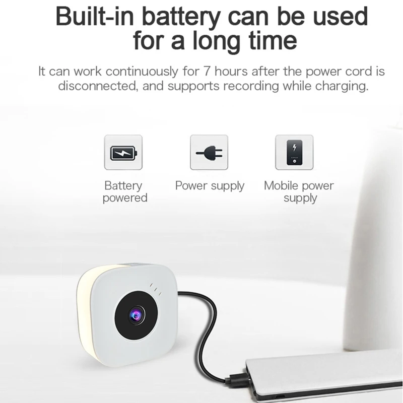 

Wireless Mini Recording Camera Three Gears Adjustable Night Light Motion Detection Night Vision Webcam Security Monitor