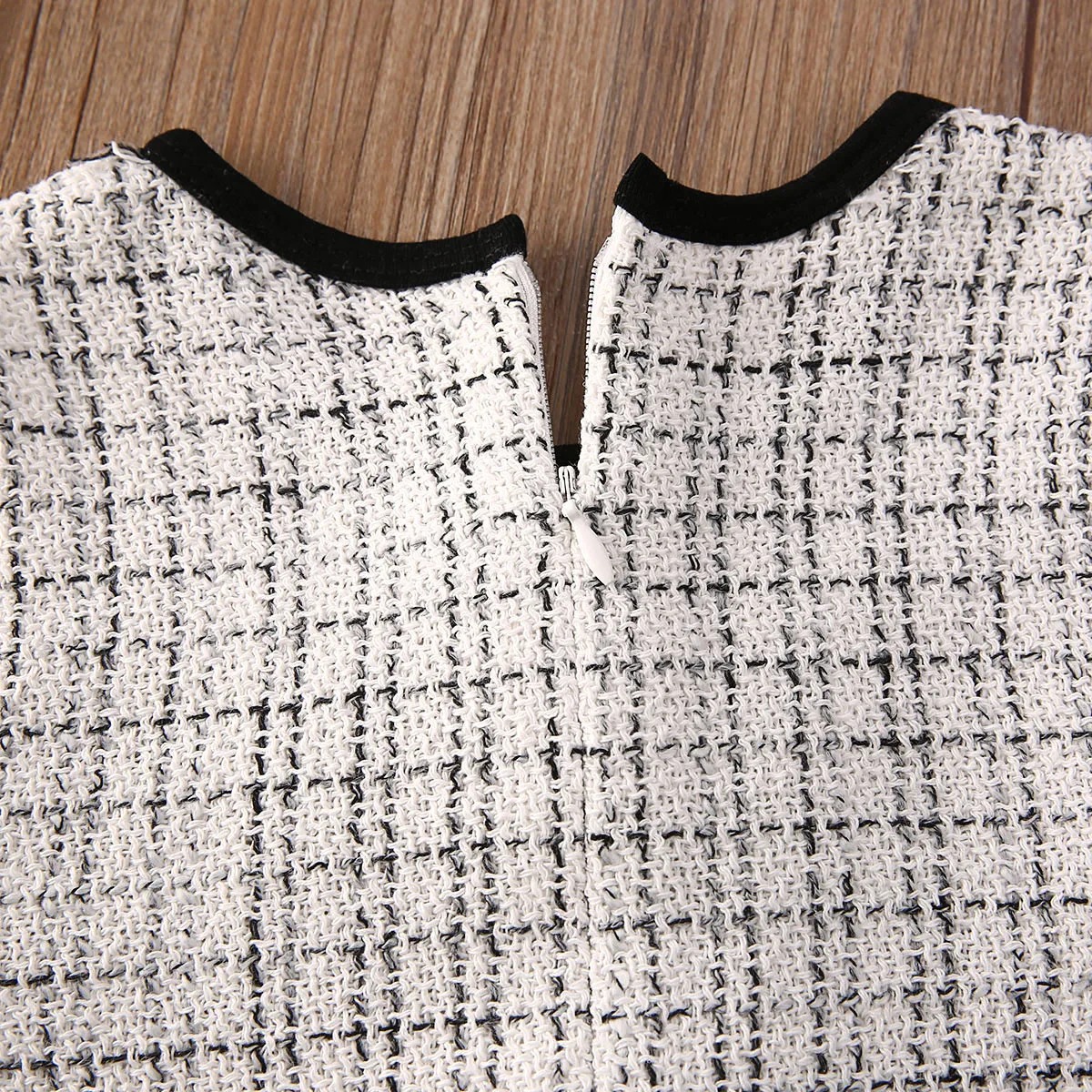

Pudcoco 2021 Spring 1-7Y Baby Girl 2Pcs Set Pearl Bow Plaid Back Zipper Dress+Black Turtleneck Long Sleeve Top Formal Autumn