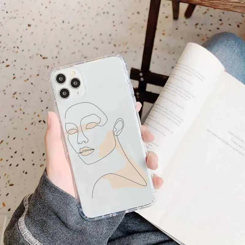 

Aesthetics Abstract line art pattern Phone Case Transparent soft For iphone 5 5s 5c se 6 6s 7 8 11 12 plus mini x xs xr pro max