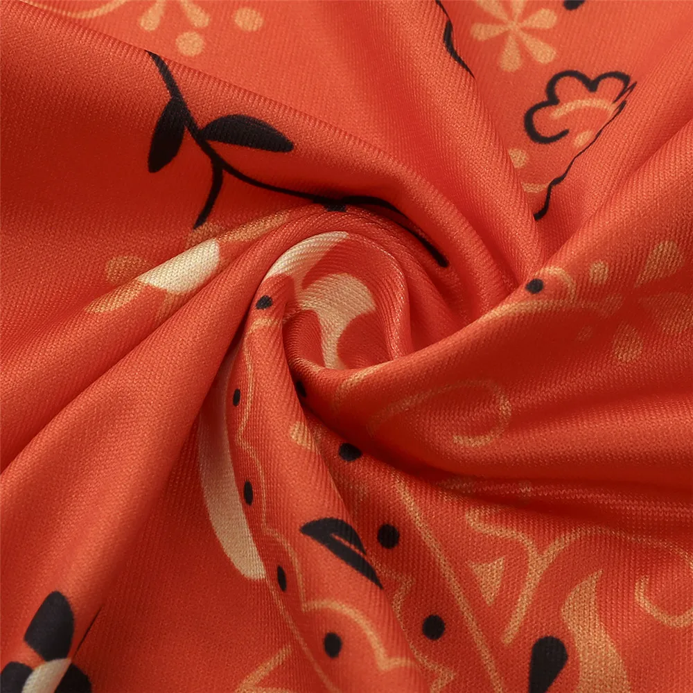 

Women's Autumn Spring Romper Print Long Sleeve Skinny Playsuit Tight Elastic Homewear Pajamas Lady Casual Soft Sleepwear