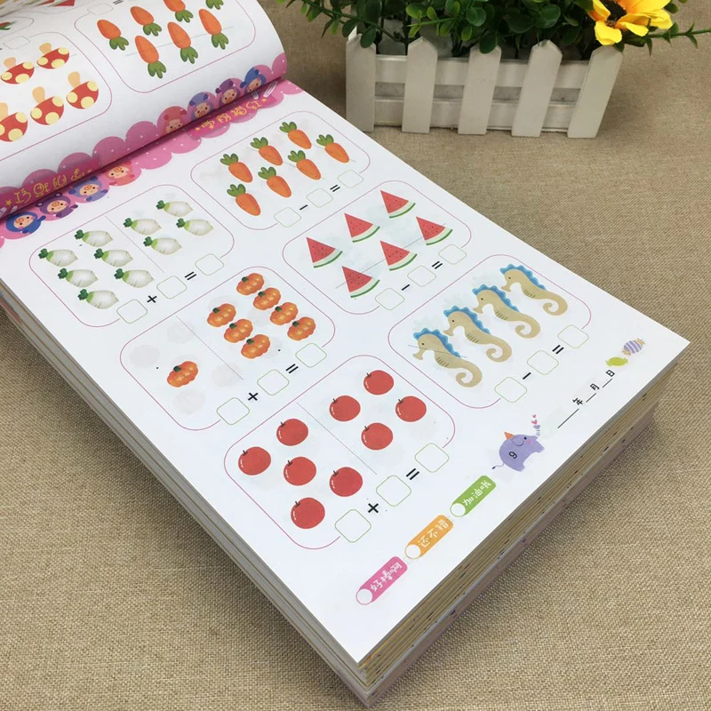 

Montessori 4 Books/sets of Children's Addition and Subtraction Learning Handwriting Practice Book Age 3-6 School Students Math