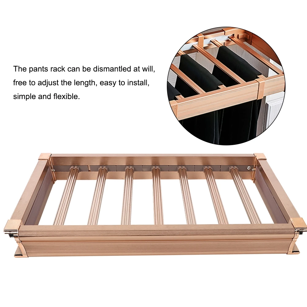 Metal Wardrobe Pants Hanger Multifunction Pull-Out Closet Rod Trousers Rack Rail Organizer |