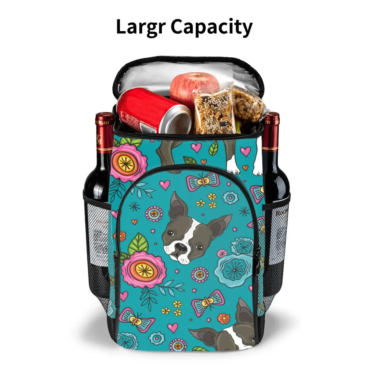 

18L Thicken Cooler Bag Outdoor Picnic Backpack Food Container For Fruits Beer Multilayer Storage Backpack Boston Terrier