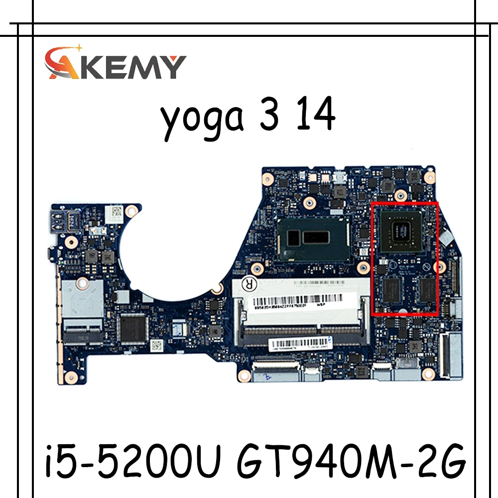 

NM-A381 For Lenovo yoga 3 14 Laptop Motherboard nm-a381 i5-5200U CPU GT940M-2G Motherboard 100% Test original