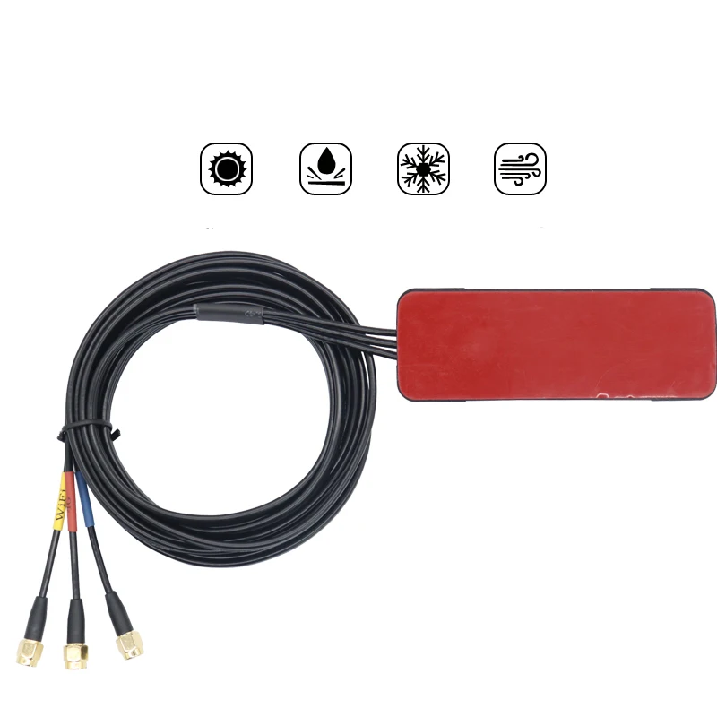 4G GPS WIFI three in one combined outdoor waterproof cabinet active antenna SMA male connector 30dbi high gain 3m RG174 cable