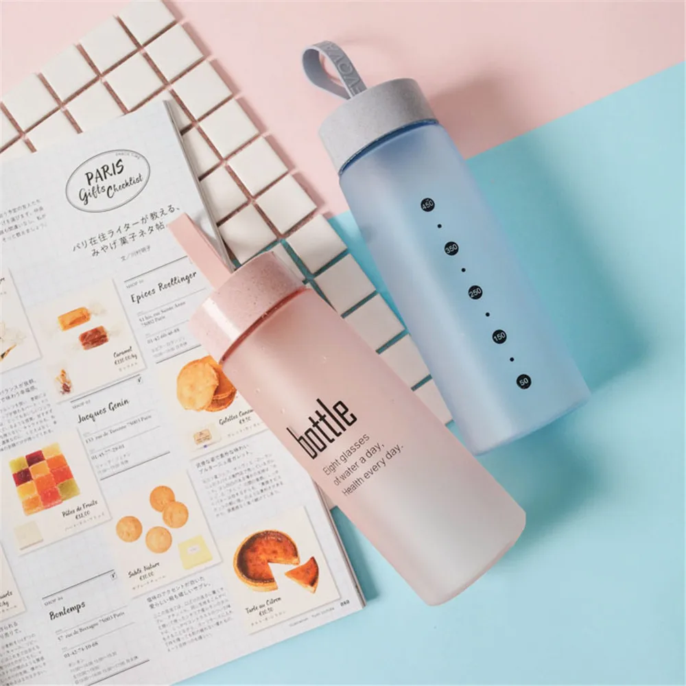 

NEW Travel Water Bottle Plastic Sports Scrub Leak Proof Drinking Portable Fashion