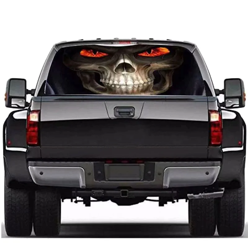 

Devil Skull for Truck Jeep Suv Pickup 3D Rear Windshield Decal Sticker Decor Rear Window Glass Poster 57.9 x 18.1 Inch