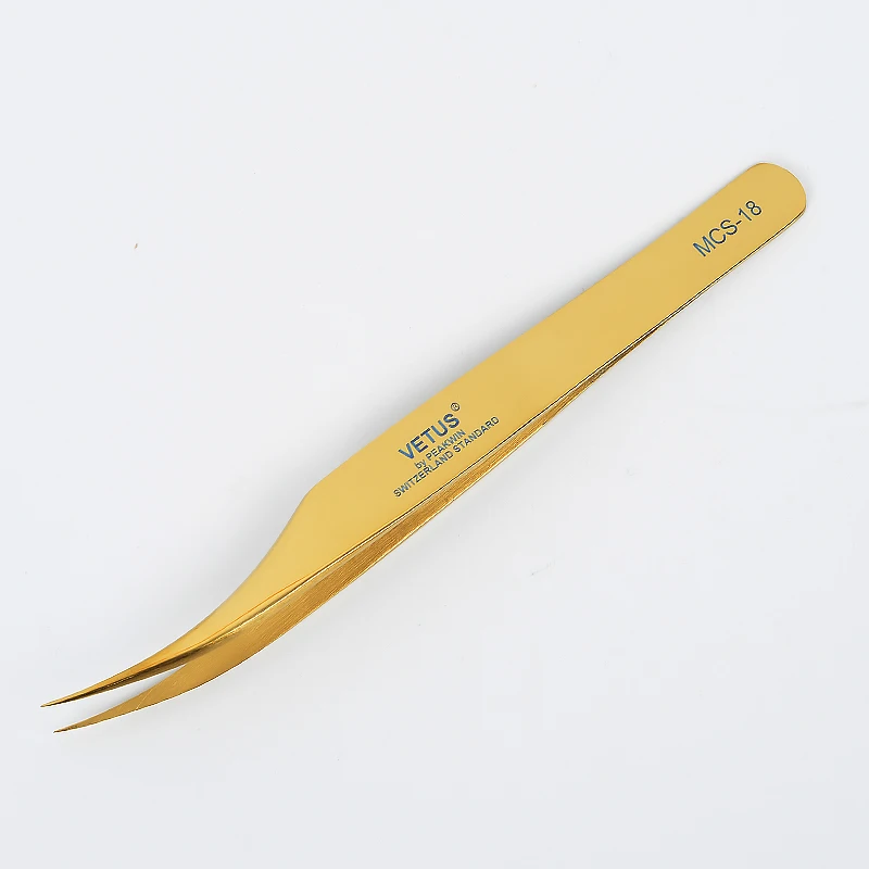 Прививка ресниц Пинцет ослепляющий цвет Золотое перо зажим высокой точности