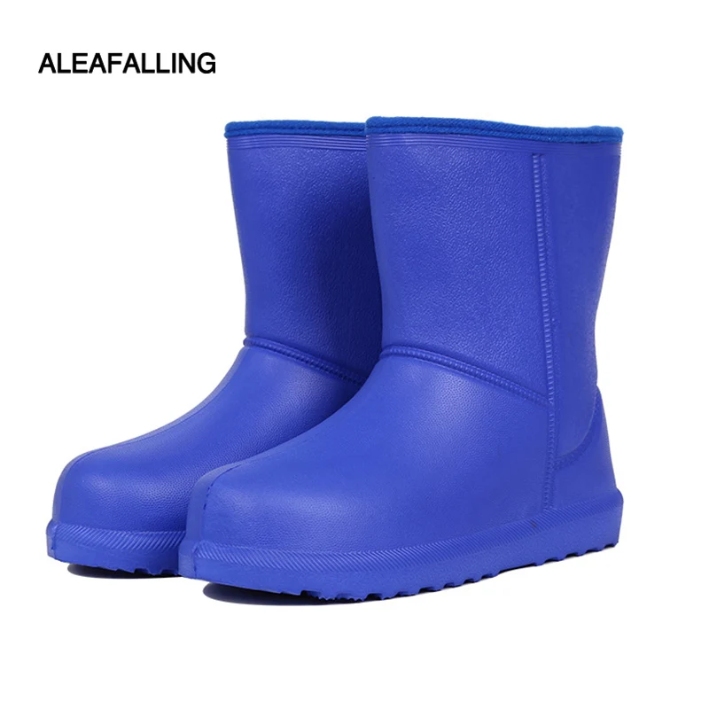 

Aleafalling Fashion Short Ankle Winter Rain Boots Waterproof Warm Flat Shoes Woman Rain Woman Water Rubber Ankle Boots Botas
