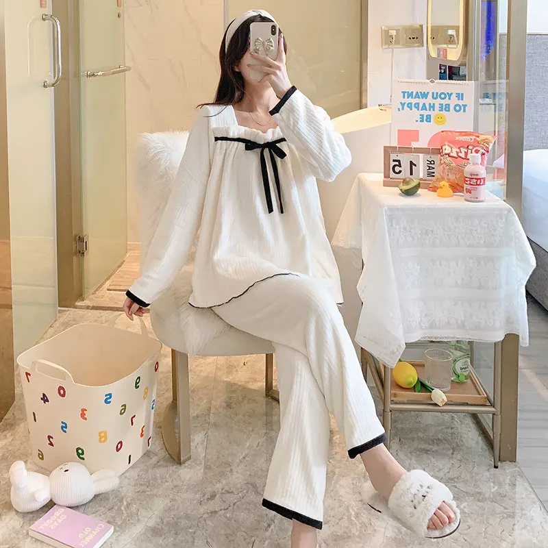 Мягкие бархатные пижамные комплекты из кораллового бархата женские элегантные