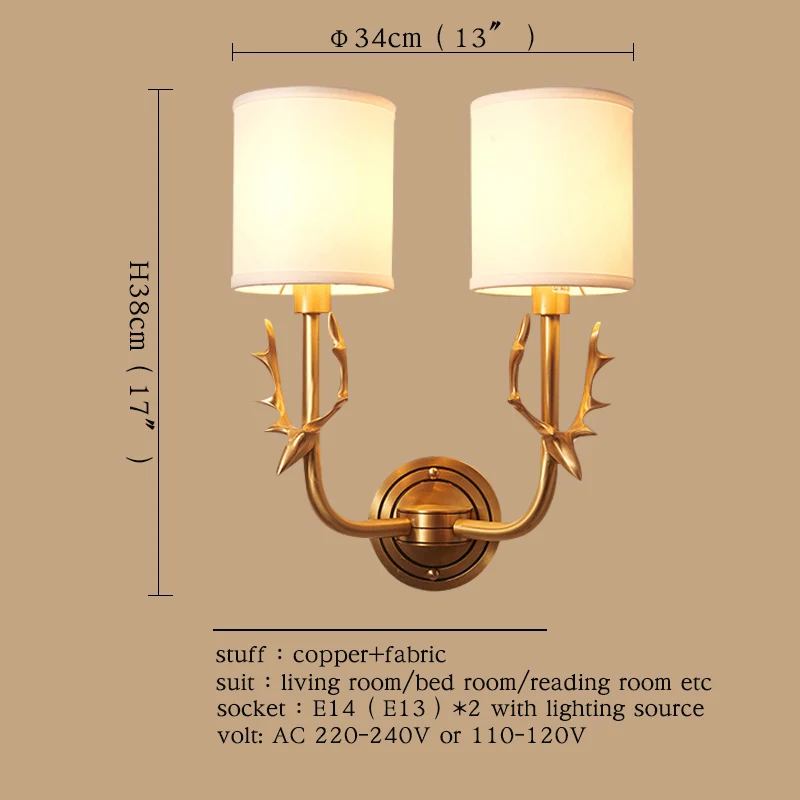 Настенные комнатные светильники AOSONG латунный современный светодиодный