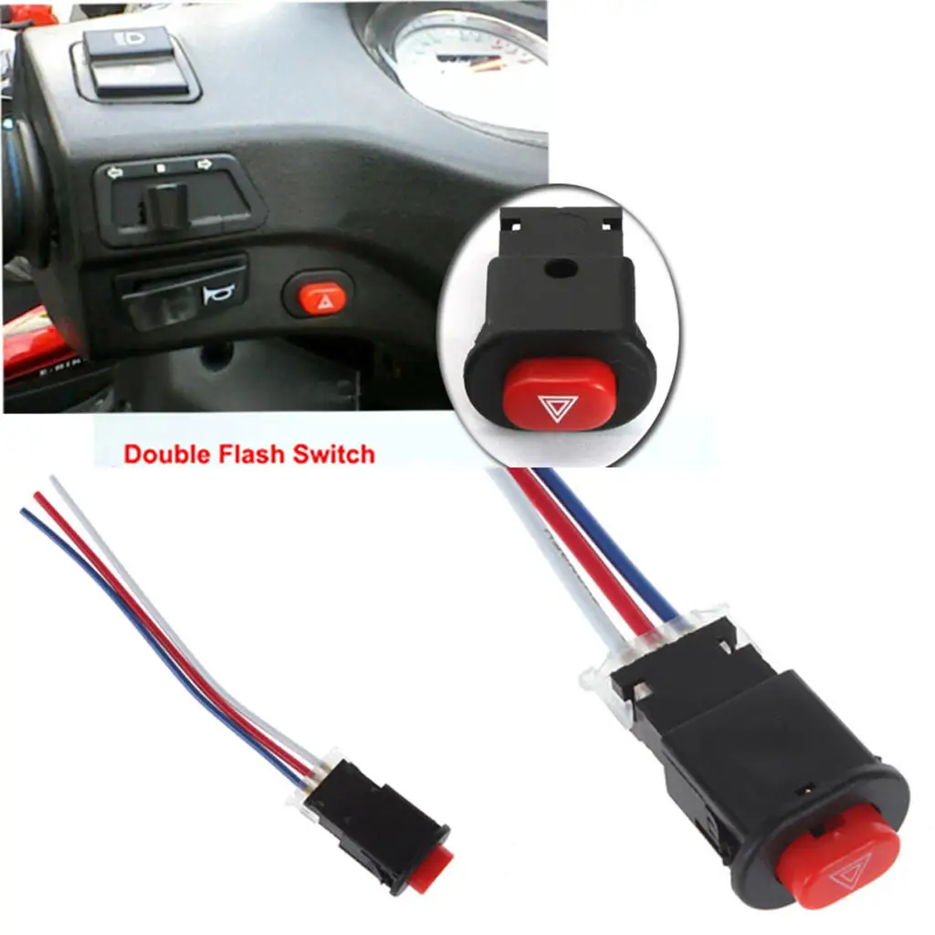 

Hazard Light Double Flash Emergency Lamp Button Switch 3 Wires Lock 100mm 5A