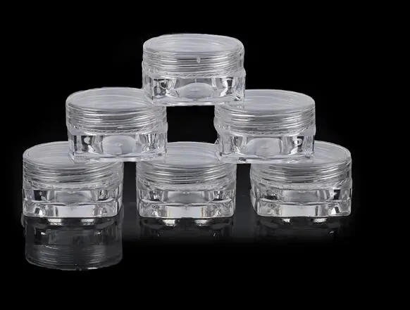2 шт./лот 3 г 5 портативные пластиковые косметические пустые банки прозрачные