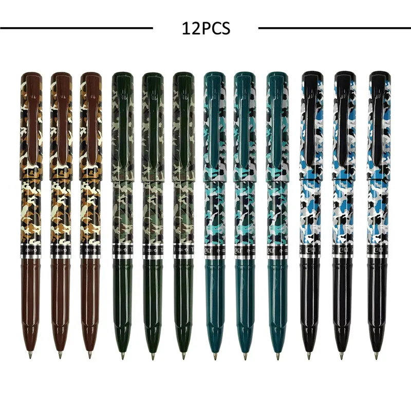 

12 Pcs/Pack Stationery School Office Writing Supplies Luxury Black Roller Ball Ballpoint Pen Cute Funny Gel Pens Bullet Journal
