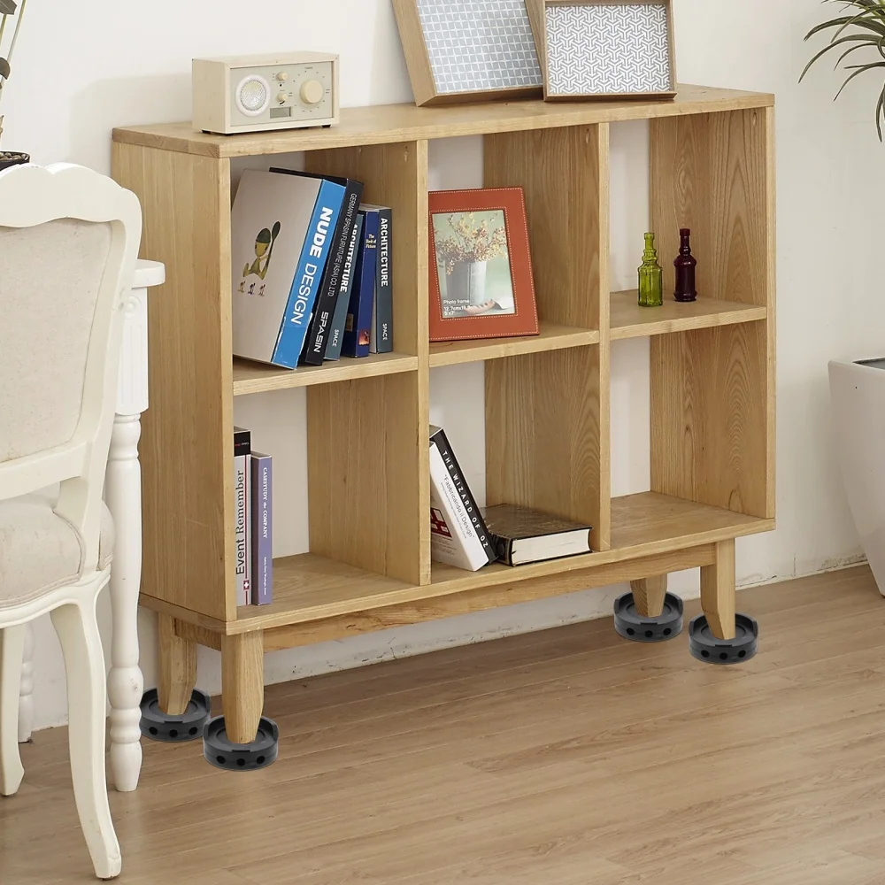 

1 Set 4Pcs Home Furniture Pads Rubber Anti-skid Floor Protectors (Black)