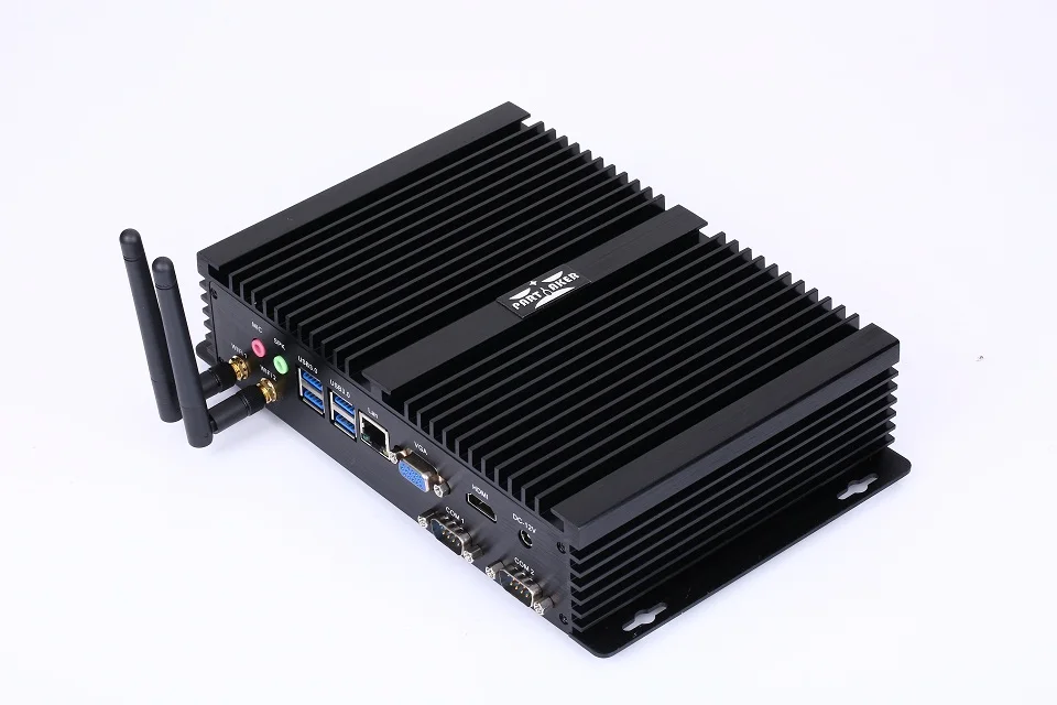 Причастником I3 Мини компьютер безвентиляторный мини ПК Windows 10 Core i3 5005U i5 4200U i7 4500U i3 7100U 2* RS232 промышленный ПК Прочный ПК