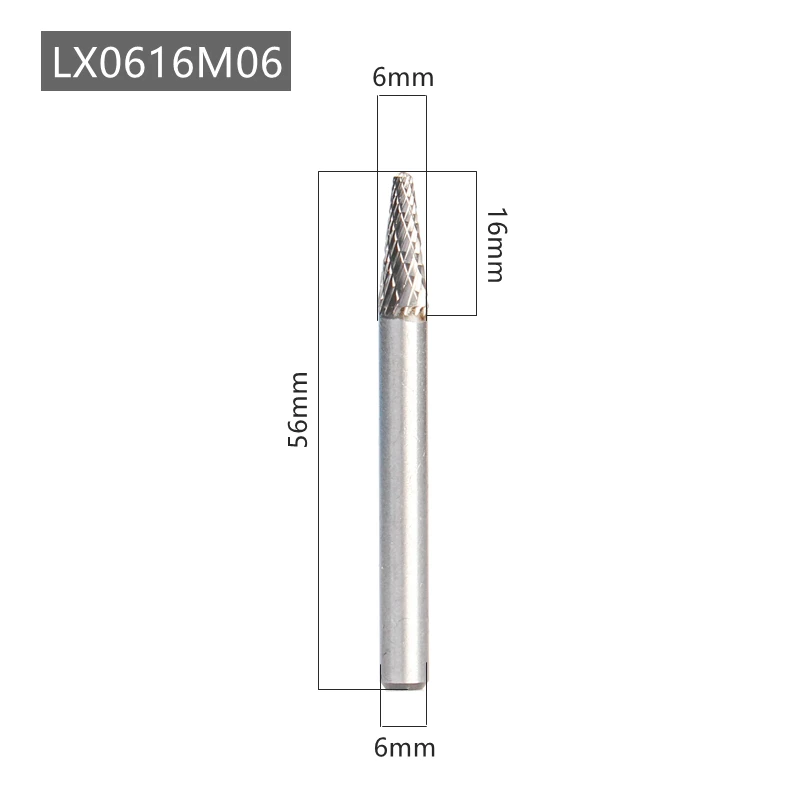 Роторный напильник из сплава YG8, 1 шт., тип LX, двойной слот, стальная шлифовальная головка для резьбы по дереву, фреза из твердого металла для меди