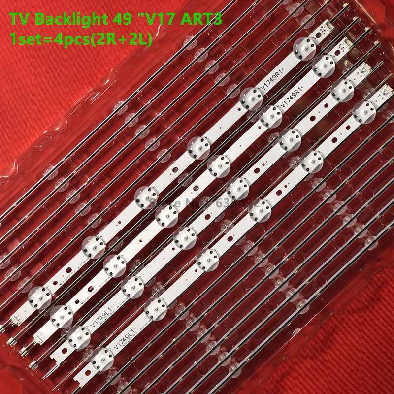 

4PCS LED Strip For LG 49'' TV 6916L-2862A 6916L-2863A V17 49 R1+L1 ART3 49UJ670V-ZD 49UJ651V 49UV340C 49UJ6565 LC490DGG(FK)(MD)