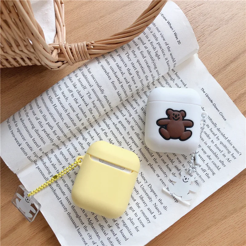 Шнурок с мишкой для funda airpods 2 Чехол 1 мягкие наушники bluetooth наушники для airpod чехол висячий орнамент Koala милый подарок