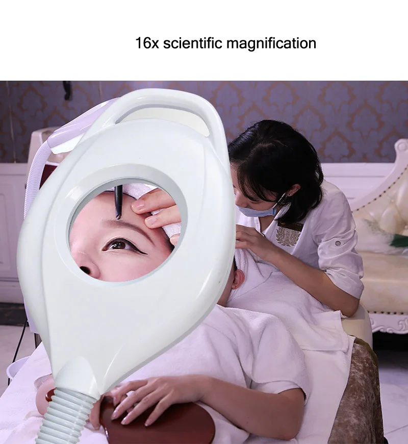 

NEW LED Beauty Cold Light Lamp 16x Magnifying Glass Manicure Tattoo Shadowless Lamp Rotating Dimming/Not dimming Eye Protection