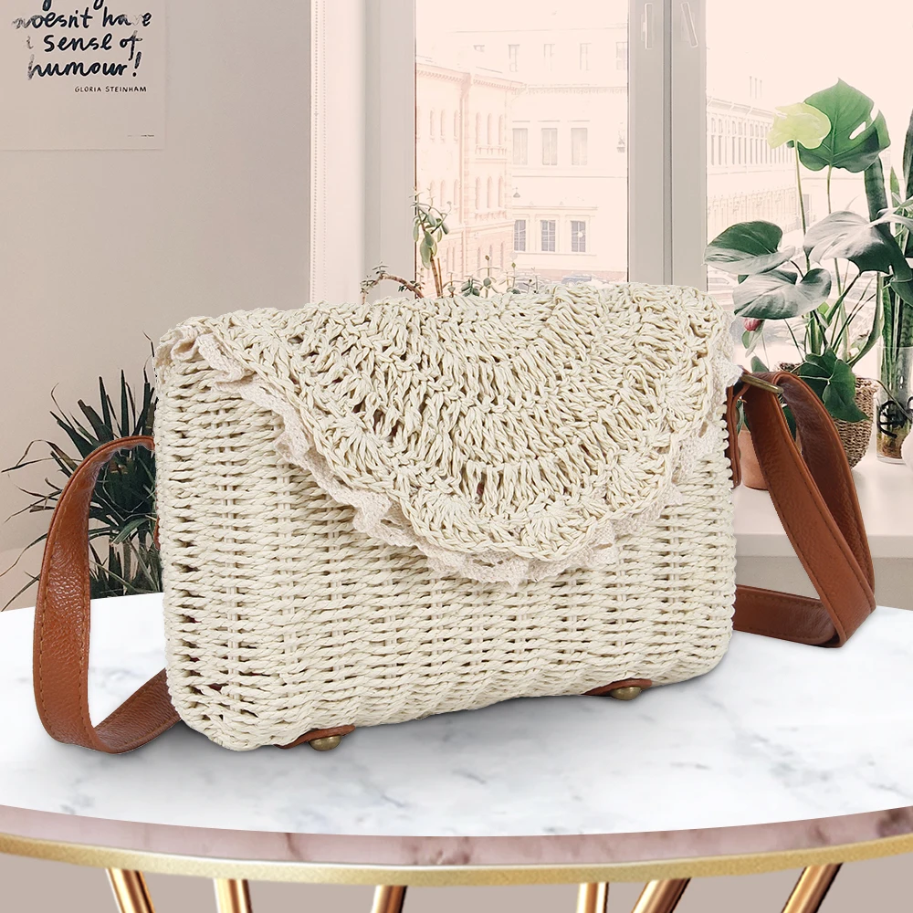 Женские кружевные соломенные сумки INS популярная женская Праздничная Сумочка