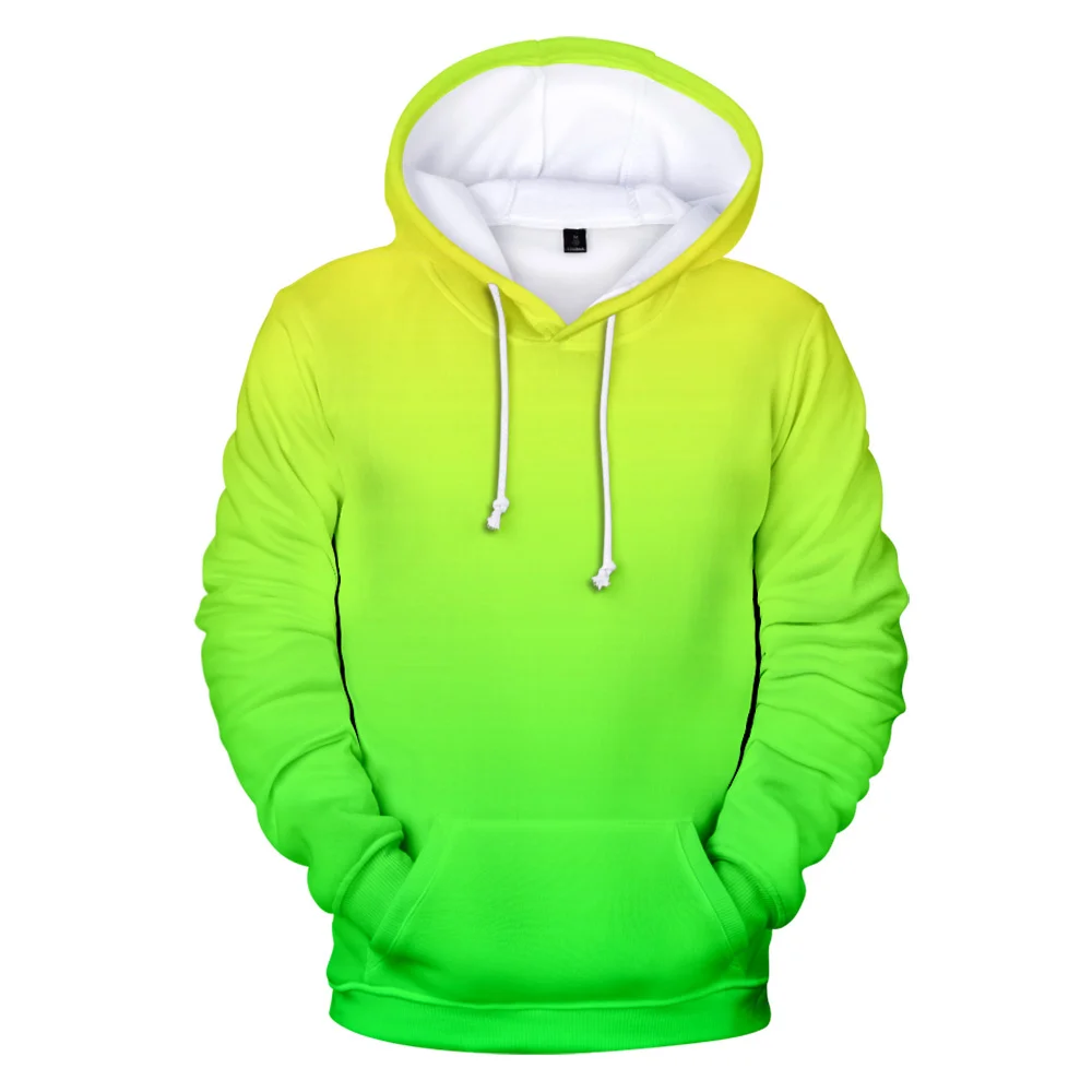 

Fashion Green Hoodies Men's 2019 Cap Sweatshirts Men/Womens Custom Colourful Gradient Hoodie Mens Solid Color Hoody Sportwear