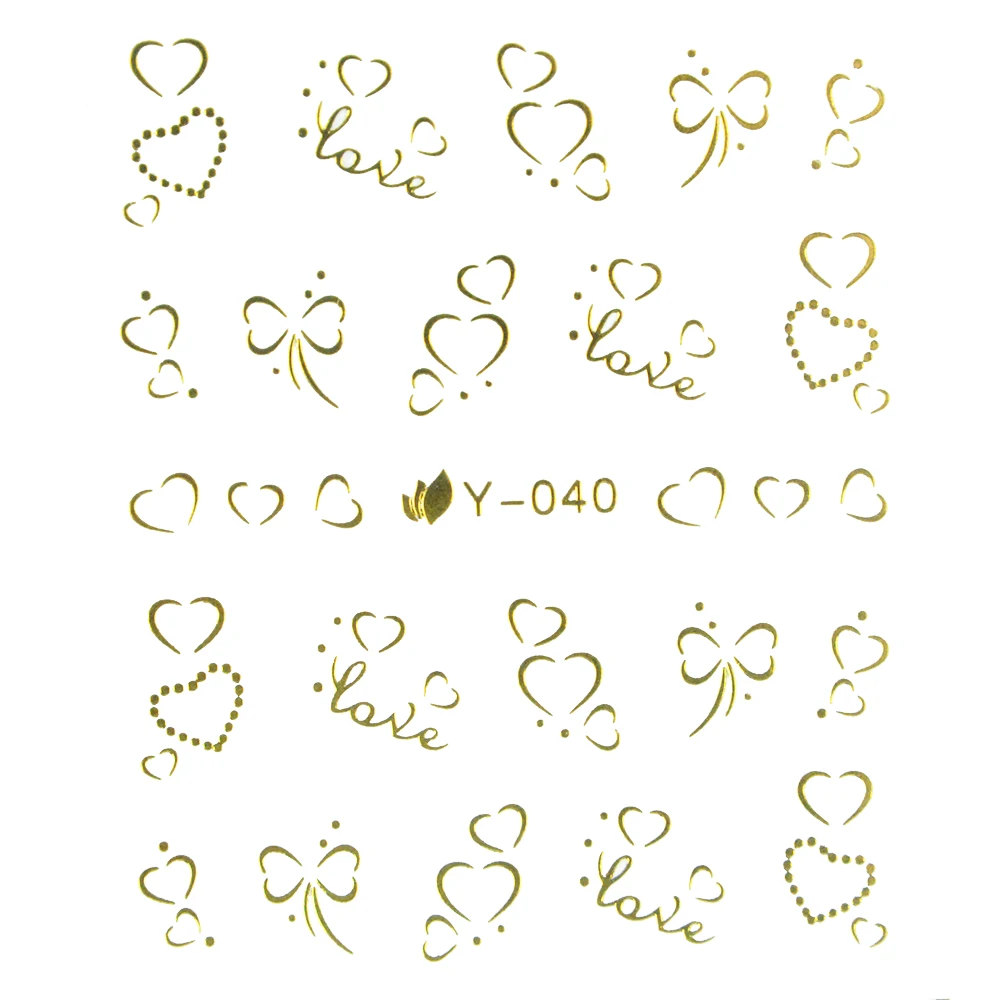 

Golden Silver Nail Decals Transfer Nails Nail Sticker Nail Stickers Decals Stickers Nail Flower 3D Bronzing Nail Water Decals