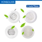 Вентиляционная решетка Hon  Guan, белая решетка из АБС-пластика, 3 дюйма, 75 мм, регулируемый вытяжной клапан, подходит для ванной комнаты, офиса, кухни, вентиляции