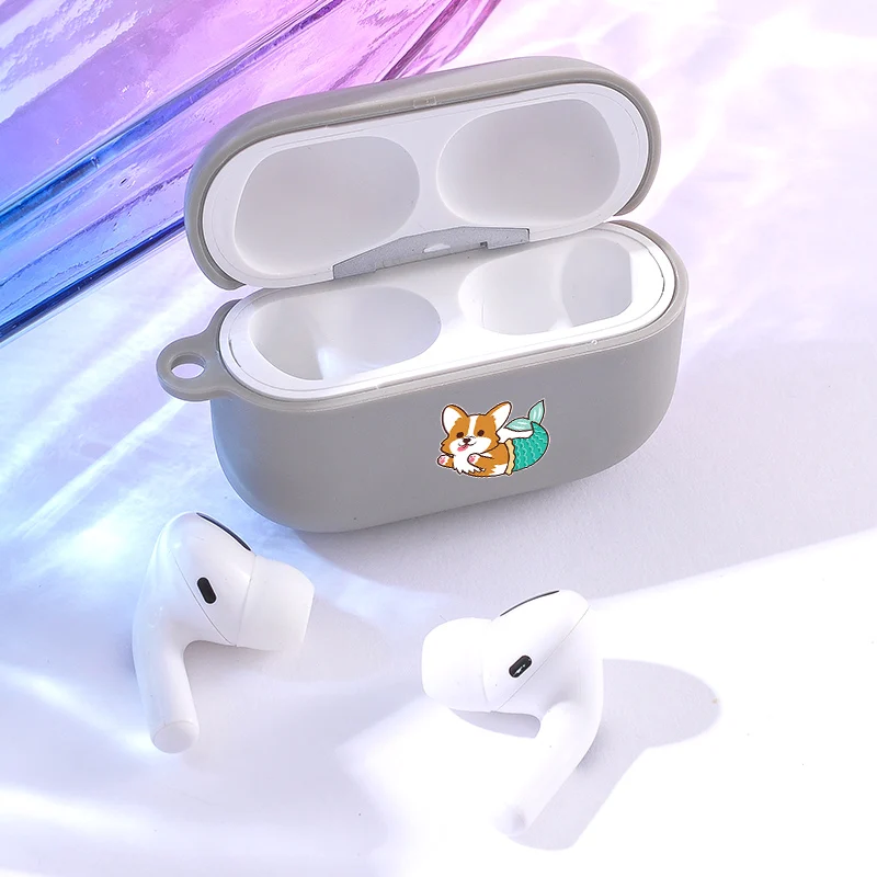 Мягкий чехол с симпатичными собаками корги для наушников Apple Airpods Pro беспроводной