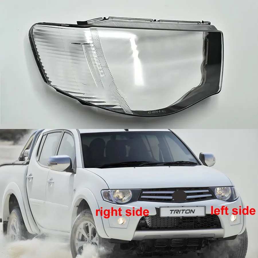 For Mitsubishi Triton 2012 2013 2014 Headlamp Cover Lamp Shade Lamp Headlight Shell Lens Plexiglass Replace Original Lampshade