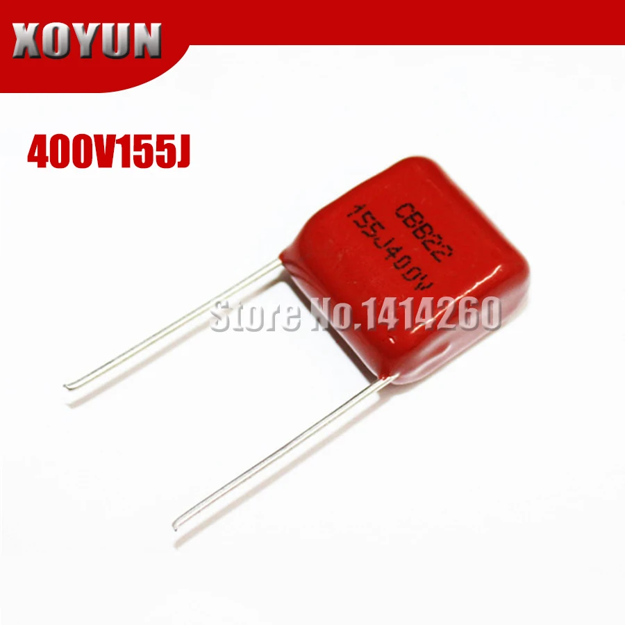 10 шт./лот CBB22 400V155J Pitch 15 мм 155J 400 В 155J400V CBB полипропиленовый пленочный